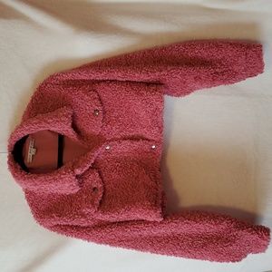 NWOT Hyfye solid teddy cropped jacket